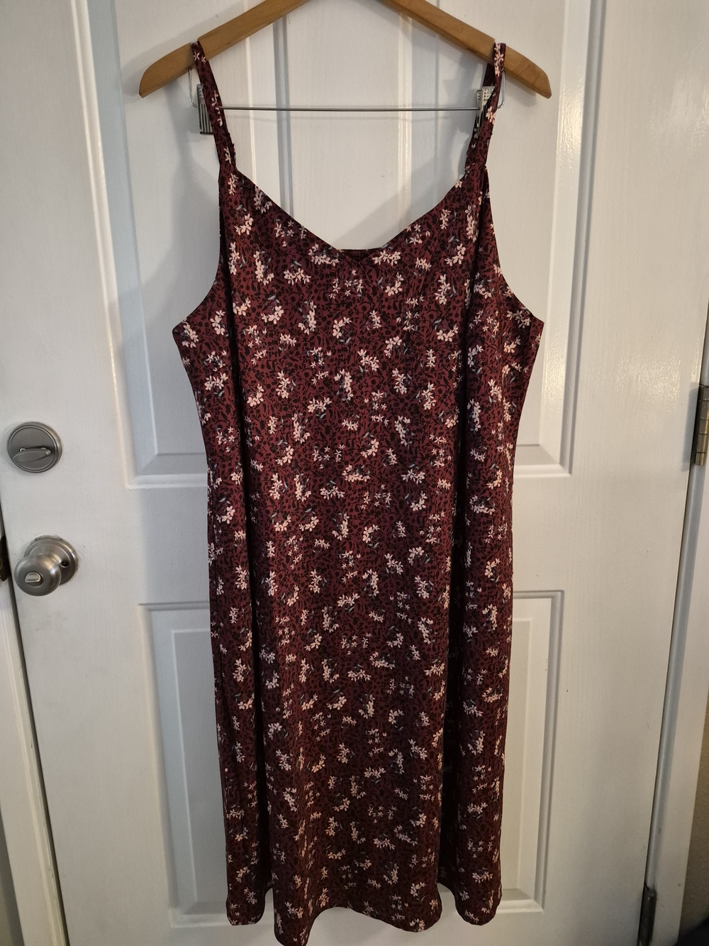 Skies Are Blue Burgundy Floral Print Top with Pink & Black Accents